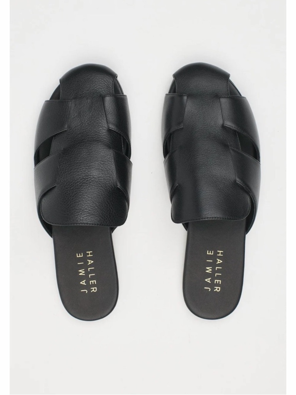 Jamie Haller Black Leather Fisherman Slide 38